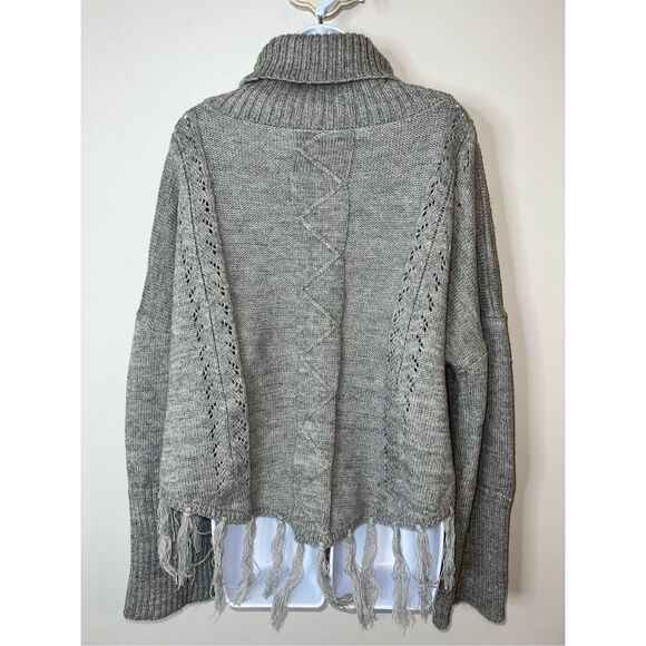 Womens Oversized Turtleneck Poncho Sweater SMALL - Picture 4 of 9